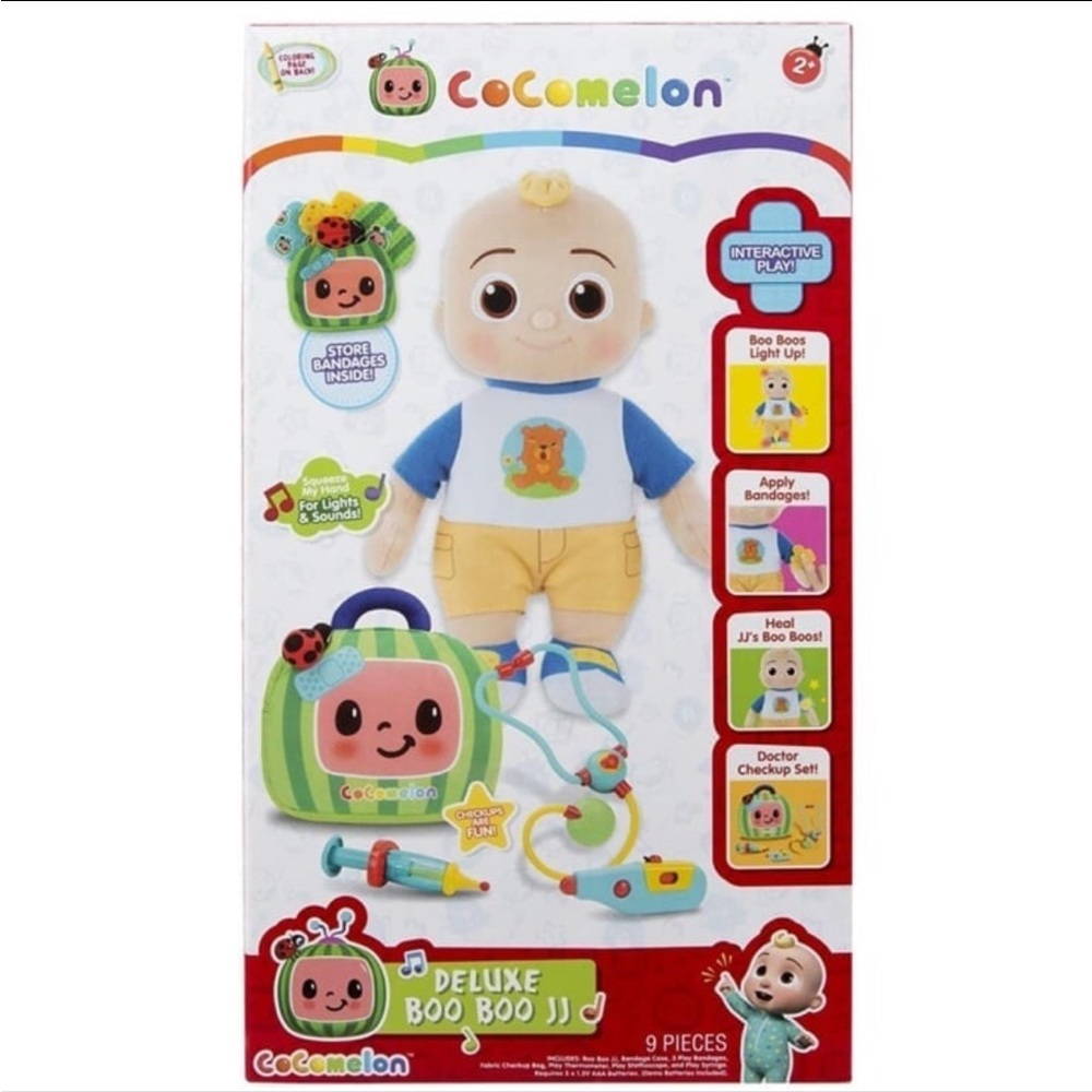 CoComelon Boo Boo JJ Deluxe Features 12” Plush & Accessories (RARE)